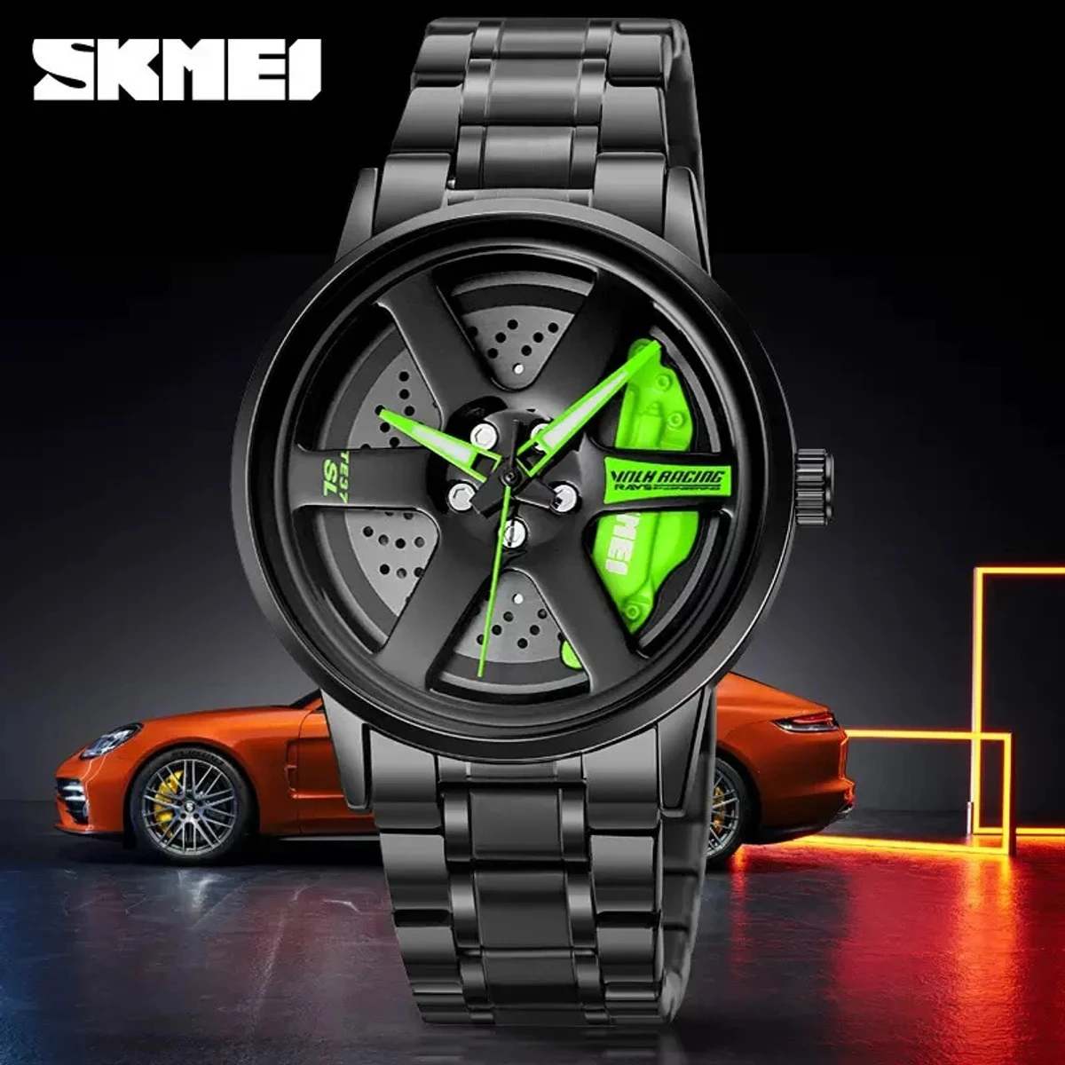 SKMEI WATCH MODEL 1787 CHAIN BLACK DIAL BLACK OR  GREEN COLOUR WATCH FOR MAN + এক পিস ব্যাটারি ফ্রি