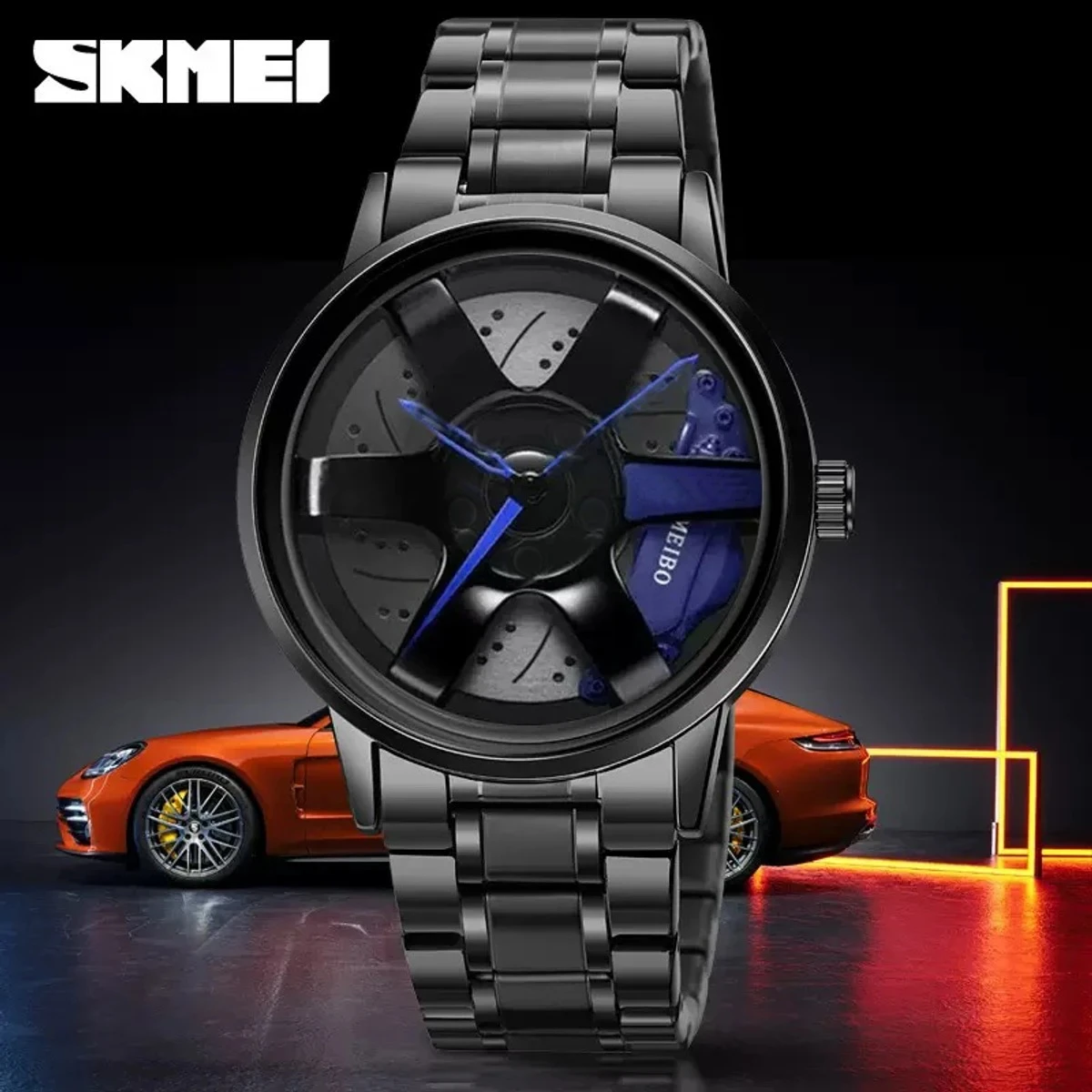 SKMEI WATCH MODEL 1787 CHAIN BLACK DIAL BLACK OR BLUE  COLOUR WATCH FOR MAN + এক পিস ব্যাটারি ফ্রি