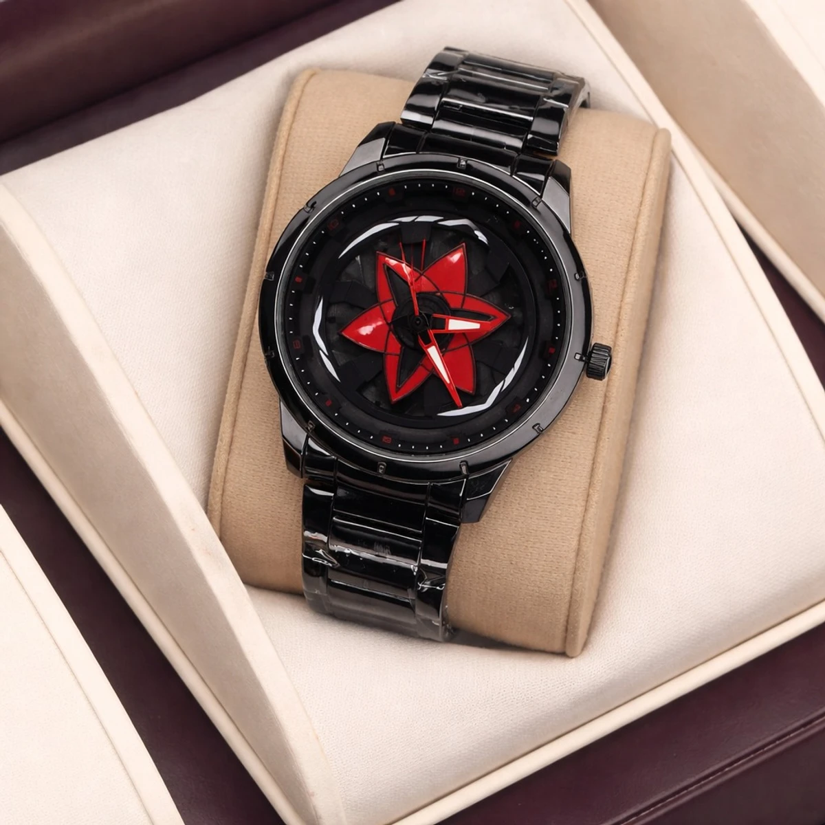 NEW STAR WATCH MODEL 3030 CHAIN BLACK DIAL BLACK OR RED COLOUR WATCH FOR MAN + এক পিস ব্যাটারি ফ্রি