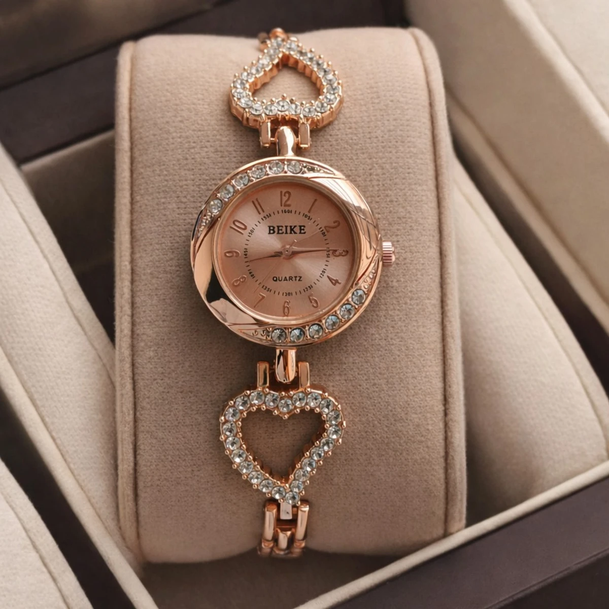 Beike  Love Elegant Design Rose Gold  Colour Watch For Ladis