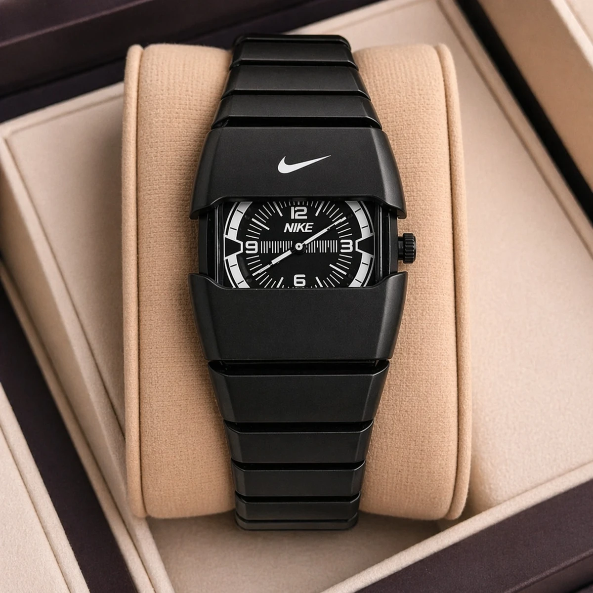 Premium Unisex Stylish Watch – Luxury Design - Nike Watch Model 9090 Full Black Colour  Dial Black Or White - এক পিস ব্যাটারি ফ্রি