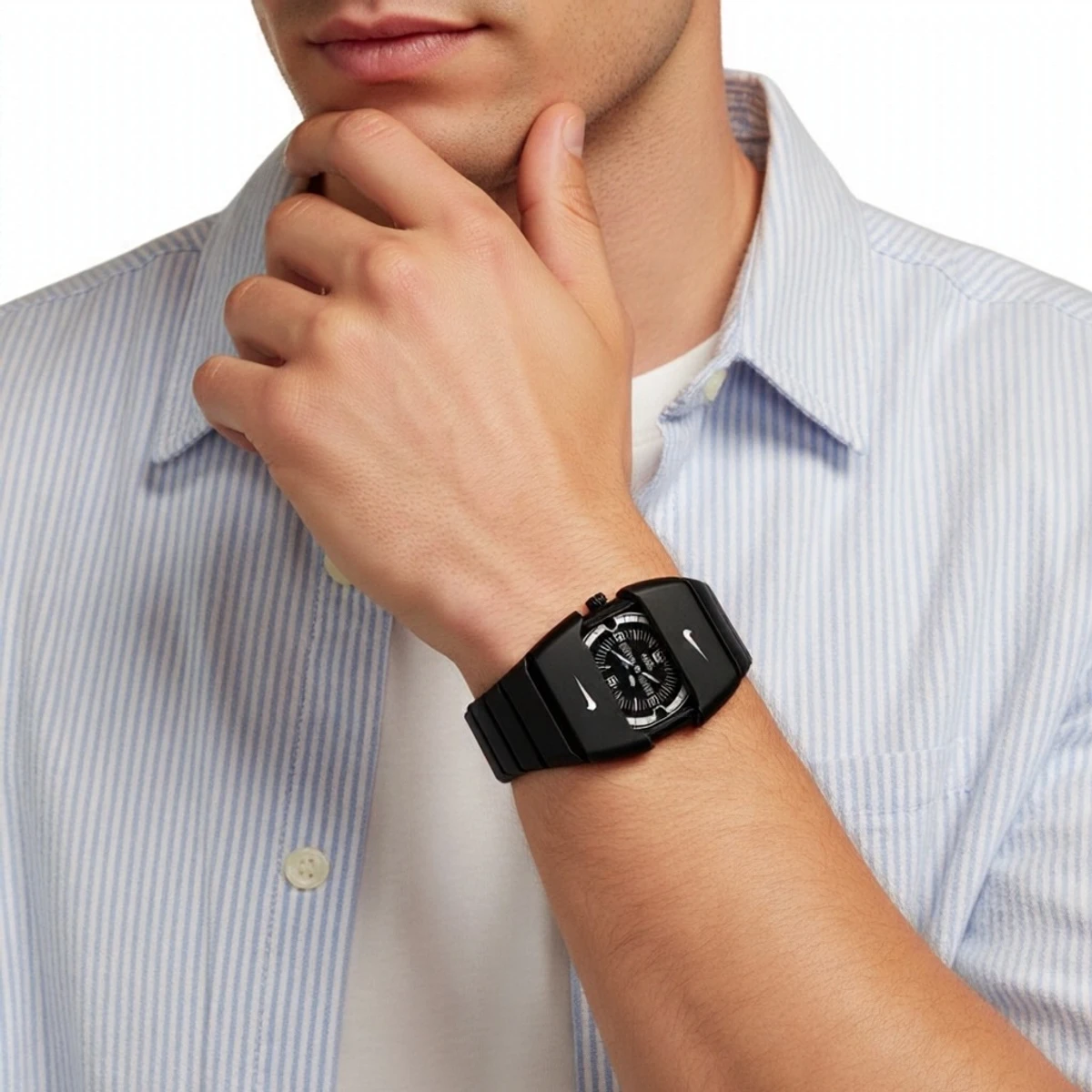 Premium Unisex Stylish Watch – Luxury Design - Nike Watch Model 9090 Full Black Colour  Dial Black Or White - এক পিস ব্যাটারি ফ্রি