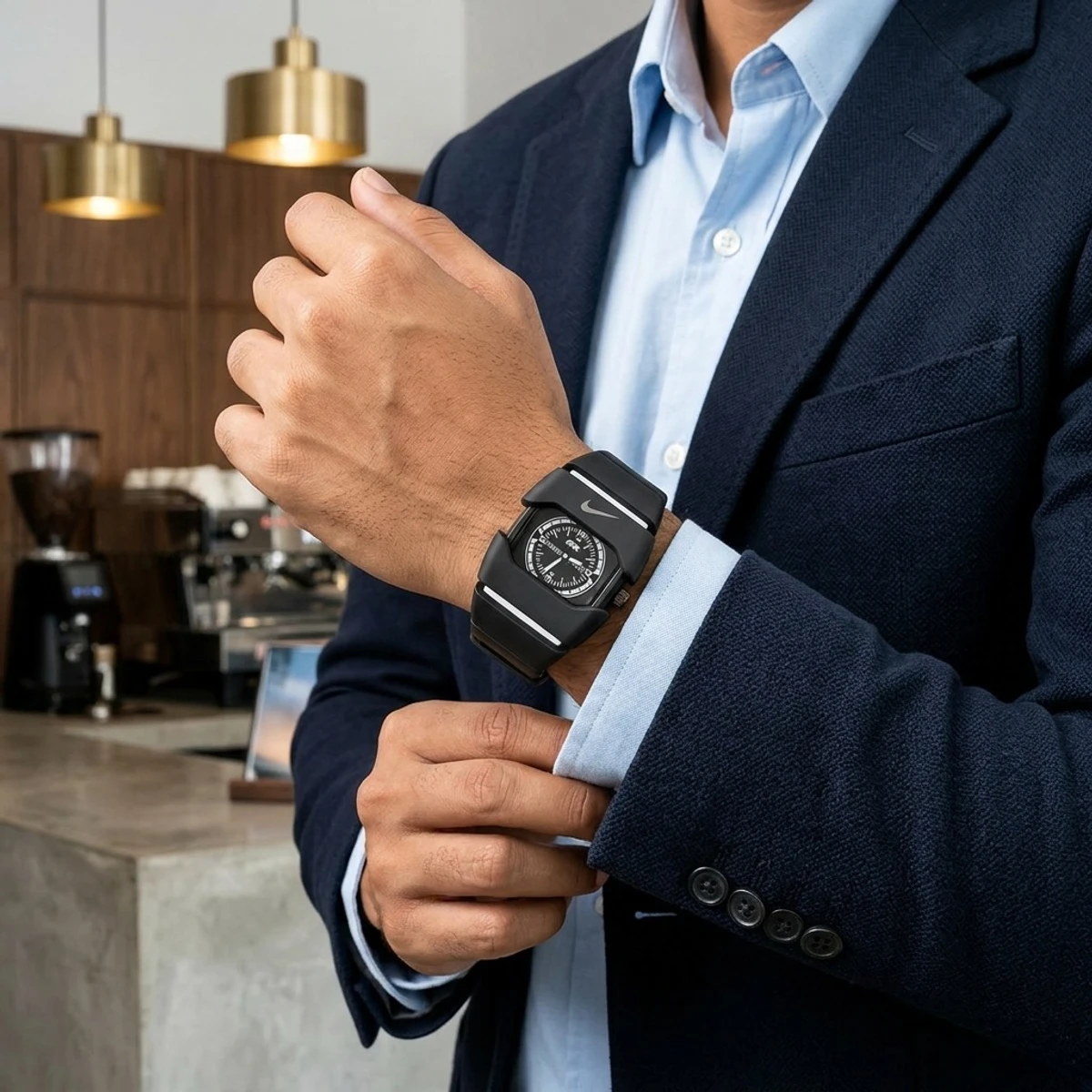 Premium Unisex Stylish Watch – Luxury Design - Nike Watch Model 9090 Full Black Or White  Colour Dial Black Or White  - এক পিস ব্যাটারি ফ্রি