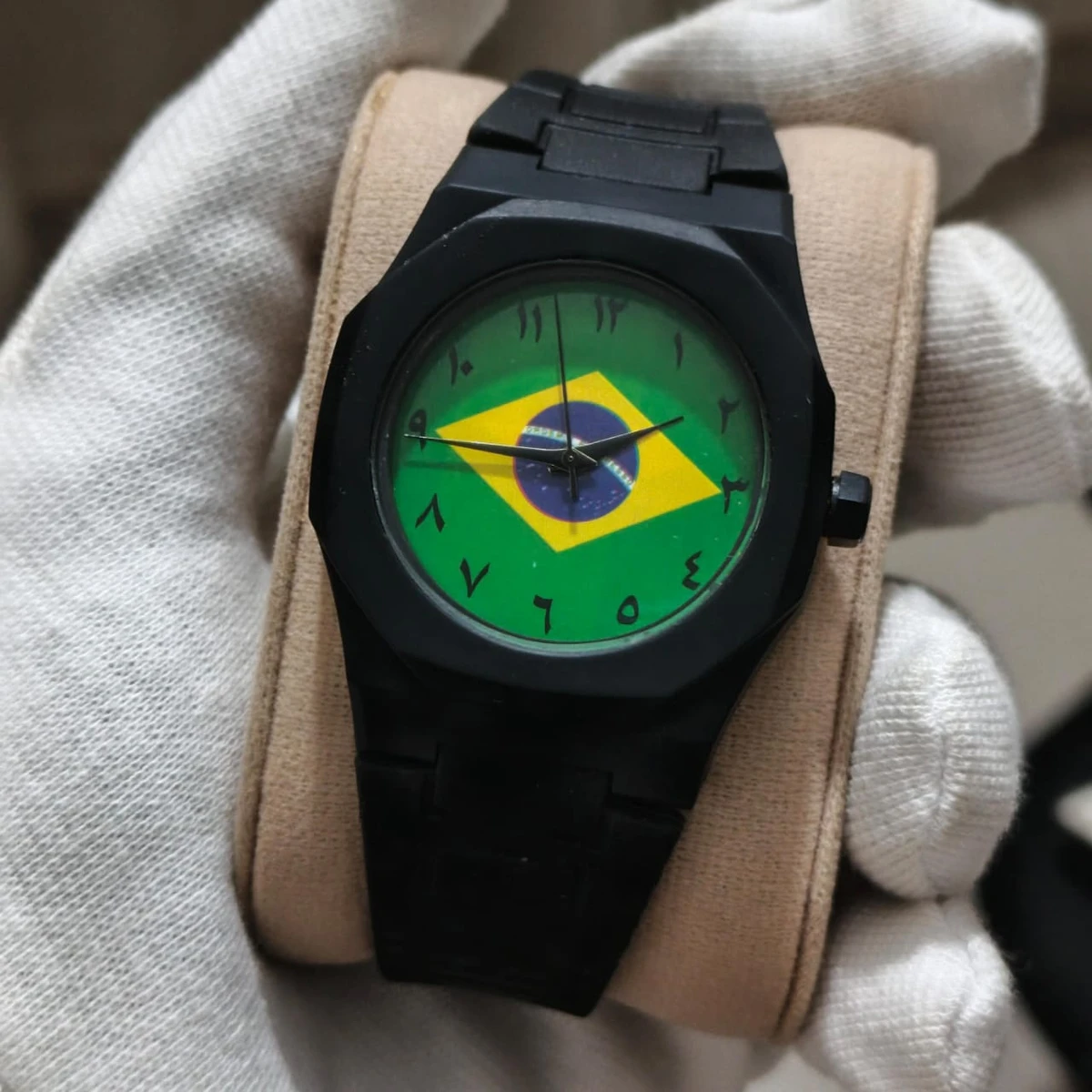Exclusive Belt Watch  Brazil Flag World Cup Football Watch for Men Belt Watch  + এক পিস ব্যাটারি ফ্রি