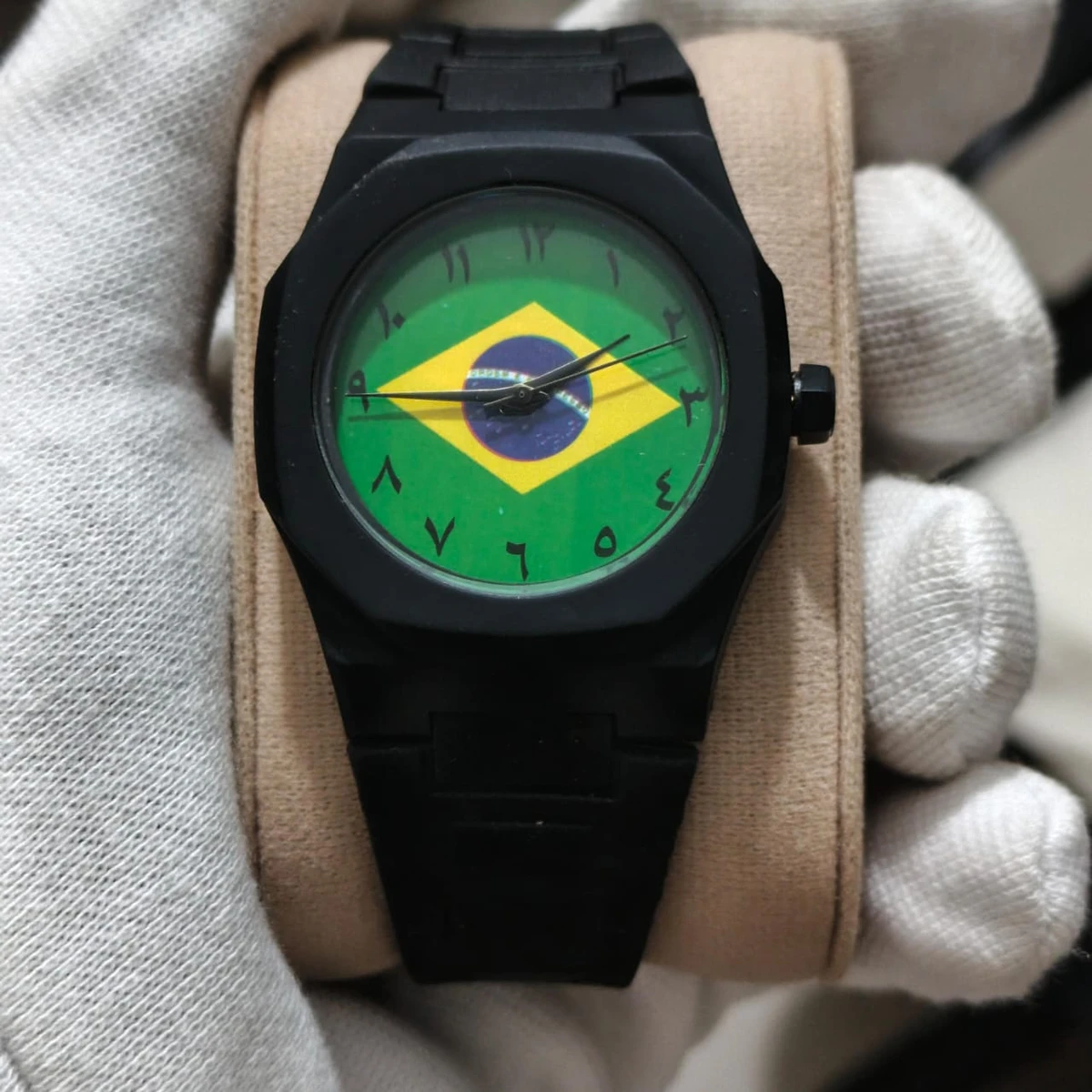 Exclusive Belt Watch  Brazil Flag World Cup Football Watch for Men Belt Watch  + এক পিস ব্যাটারি ফ্রি