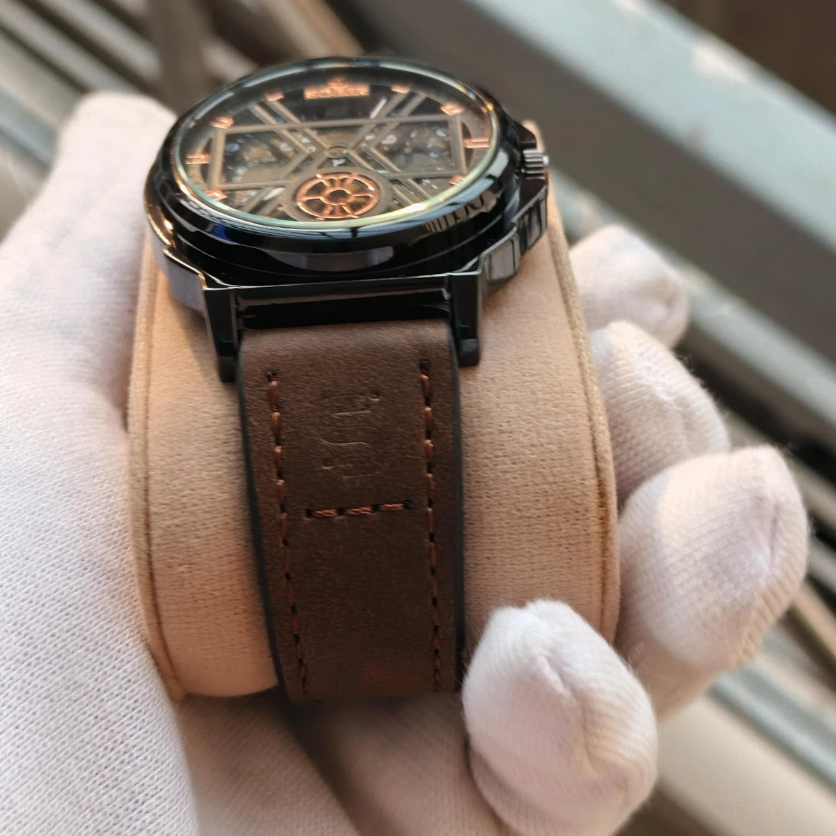 Sober Watch Model 890 Premium Watch Belt Coffee Dial Black Colour Watch For Man  + এক পিস ব্যাটারি ফ্রি।