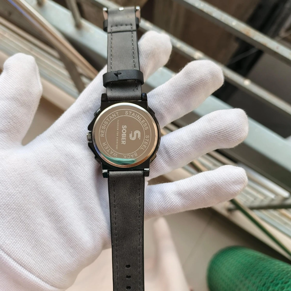 Sober Watch Model 890 Premium Watch Belt Ash Dial Black Colour Watch For Man + এক পিস ব্যাটারি ফ্রি।