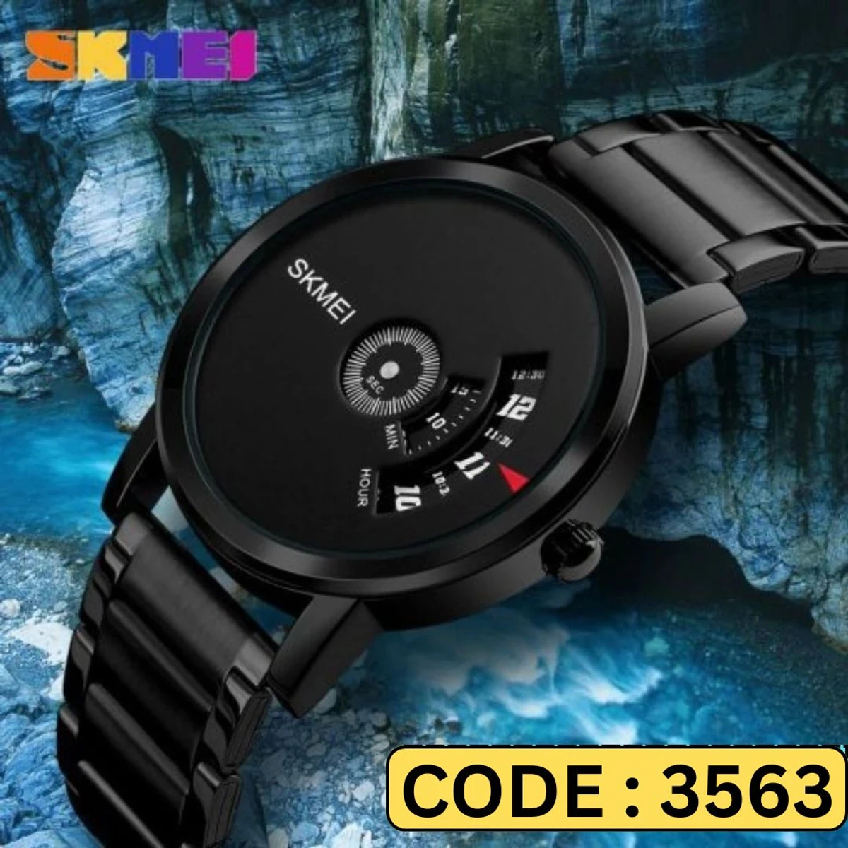 SKMEI WATCH MODEL 1260 Stainless Steel Watch For Men – Full Black Colour Watch -