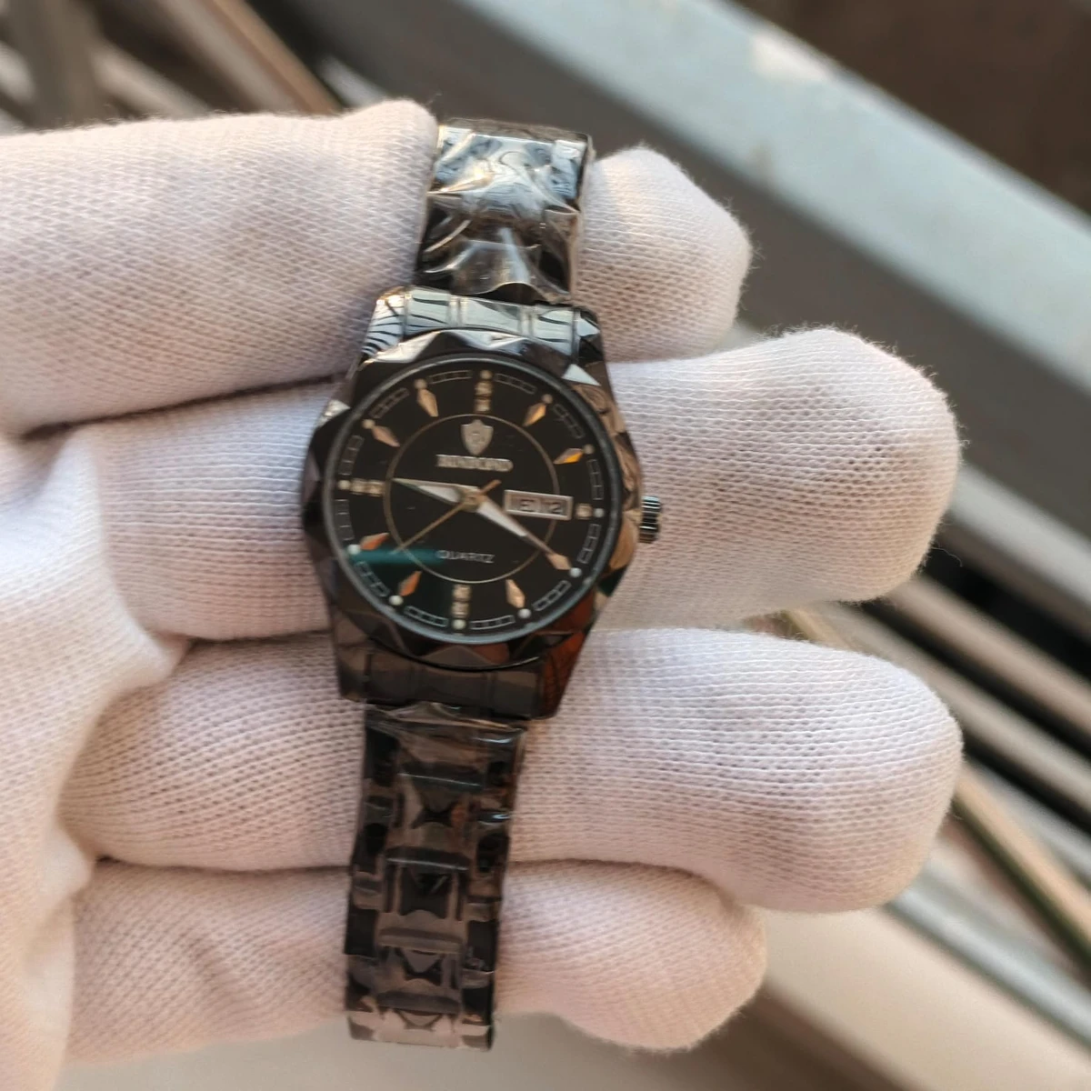 Luxury Binbond Stainless Steel Classic Waterproof Watch for Women Full black