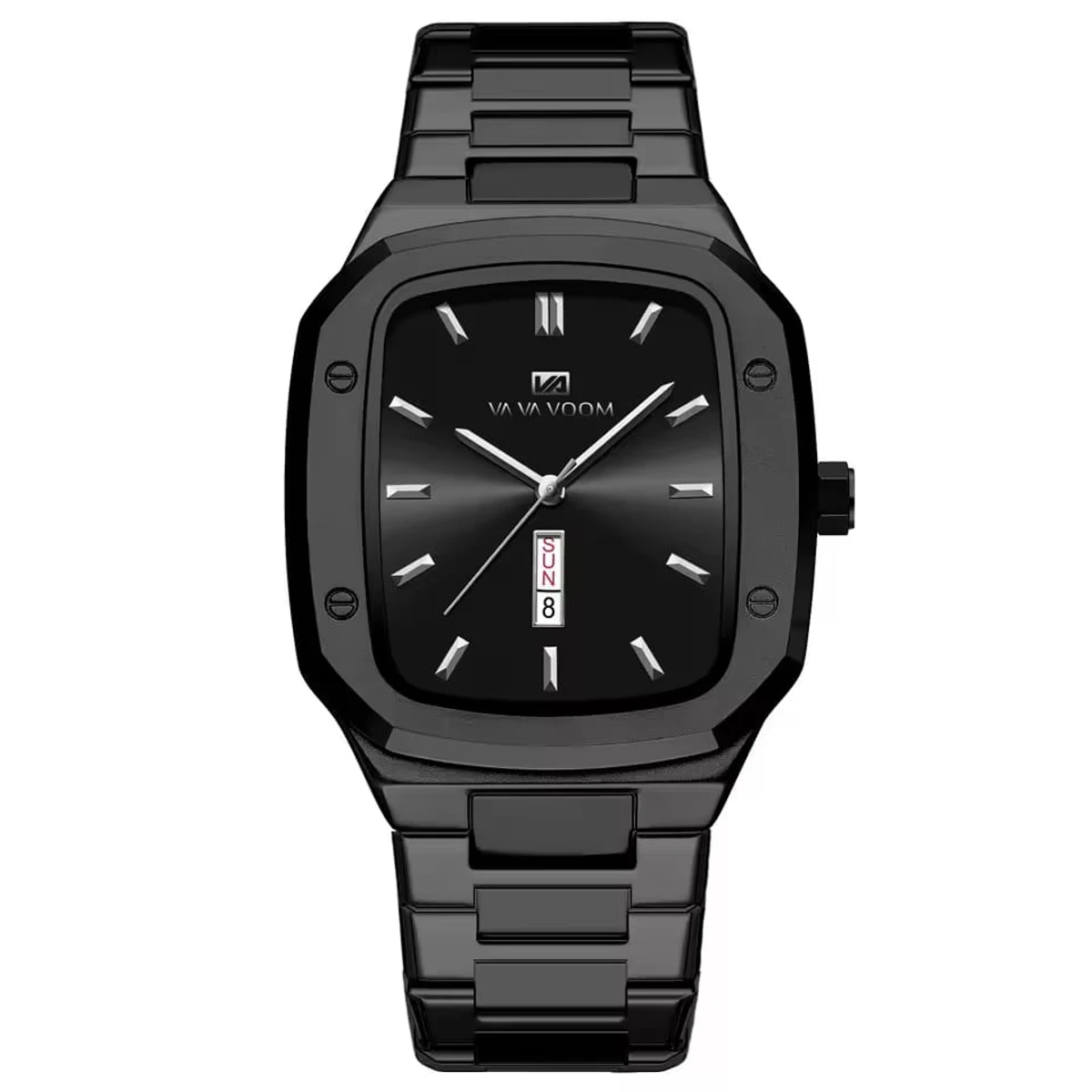 Vava Voom Watch Model 3020 Stainless Steel Watch For Man - Full Black Colour - + এক পিস ব্যাটারি ফ্রি