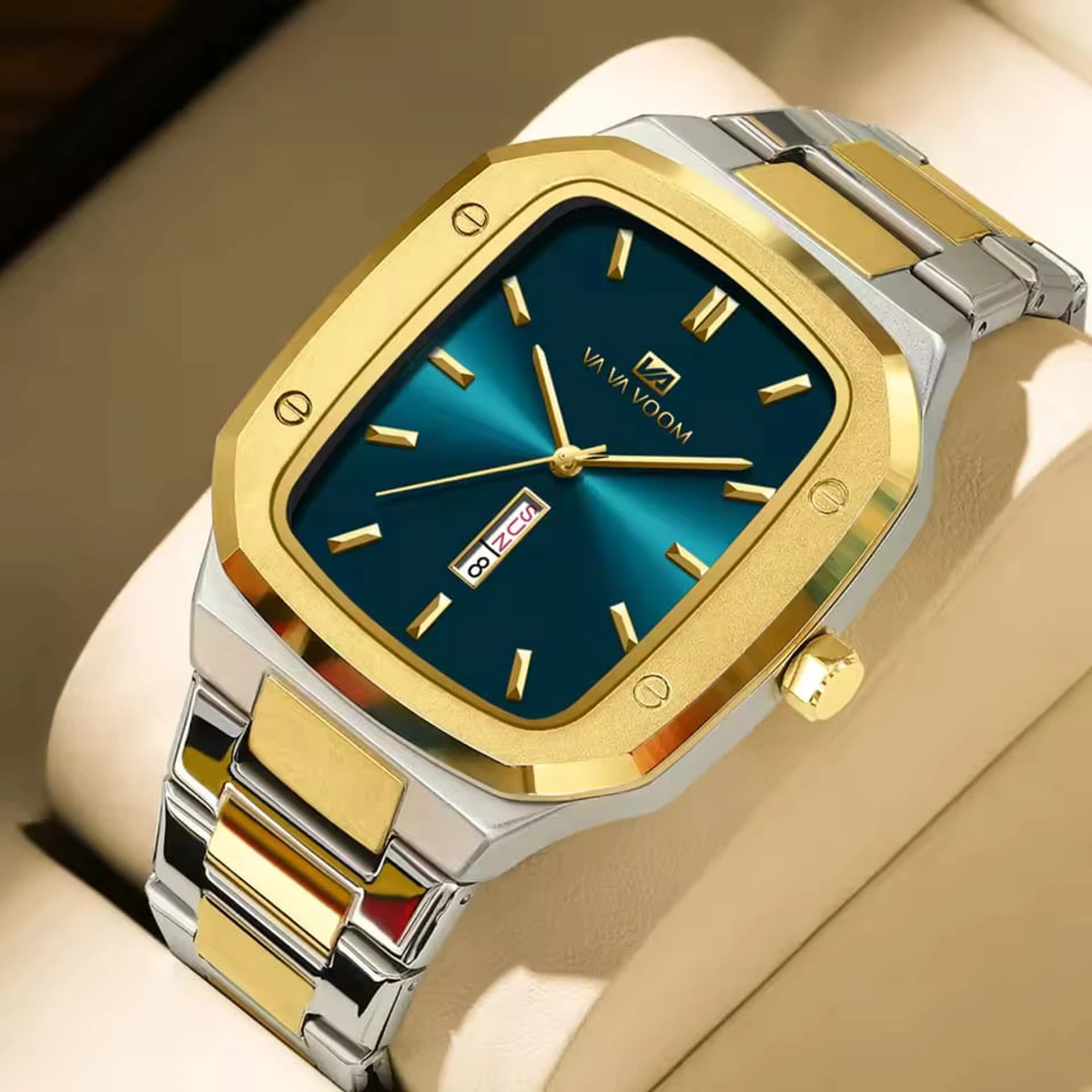 Vava Voom Stainless Steel Watch Model 3020 Toton ar  Dial Blue Colour Watch For Man + এক পিস ব্যাটারি ফ্রি