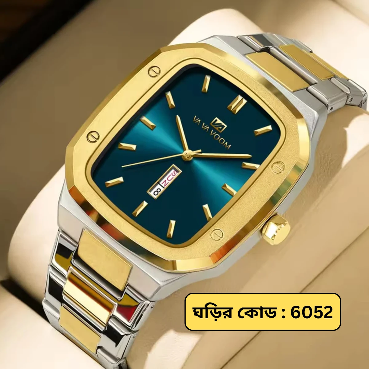 Vava Voom Stainless Steel Watch Model 3020 Toton ar  Dial Blue Colour Watch For Man + এক পিস ব্যাটারি ফ্রি