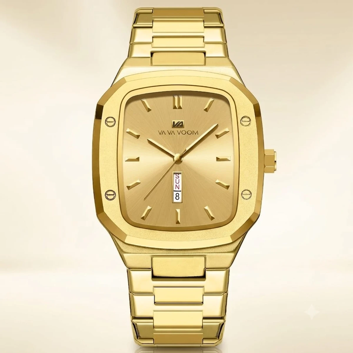 Vava Voom Watch Model 3020 Stainless Steel Watch For Man - Full Golden  Colour - + এক পিস ব্যাটারি ফ্রি
