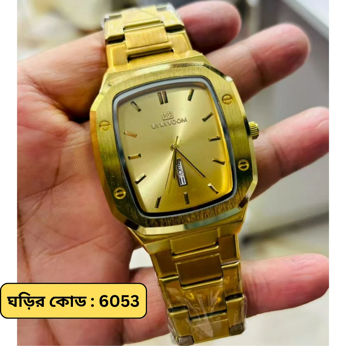 Vava Voom Watch Model 3020 Stainless Steel Watch For Man - Full Golden  Colour - + এক পিস ব্যাটারি ফ্রি