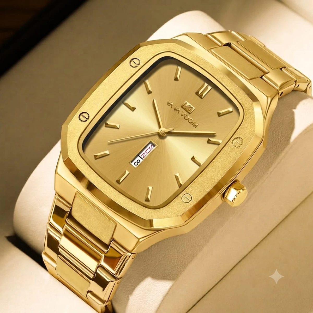 Vava Voom Watch Model 3020 Stainless Steel Watch For Man - Full Golden  Colour - + এক পিস ব্যাটারি ফ্রি