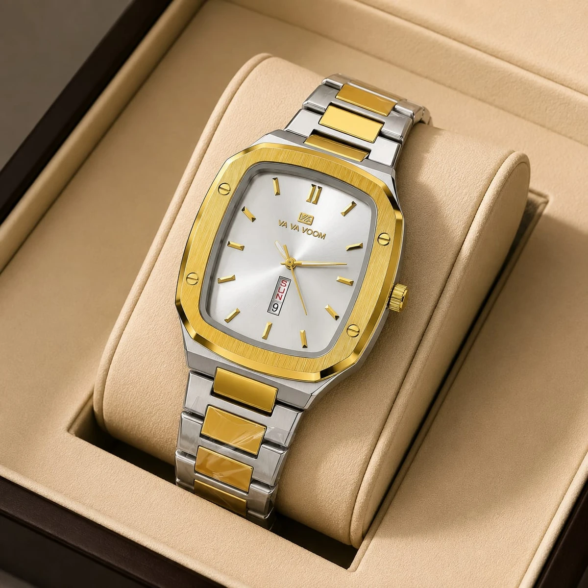 Vava Voom Stainless Steel Watch Model 3020 Toton ar Dial White Colour Watch For Man + এক পিস ব্যাটারি ফ্রি