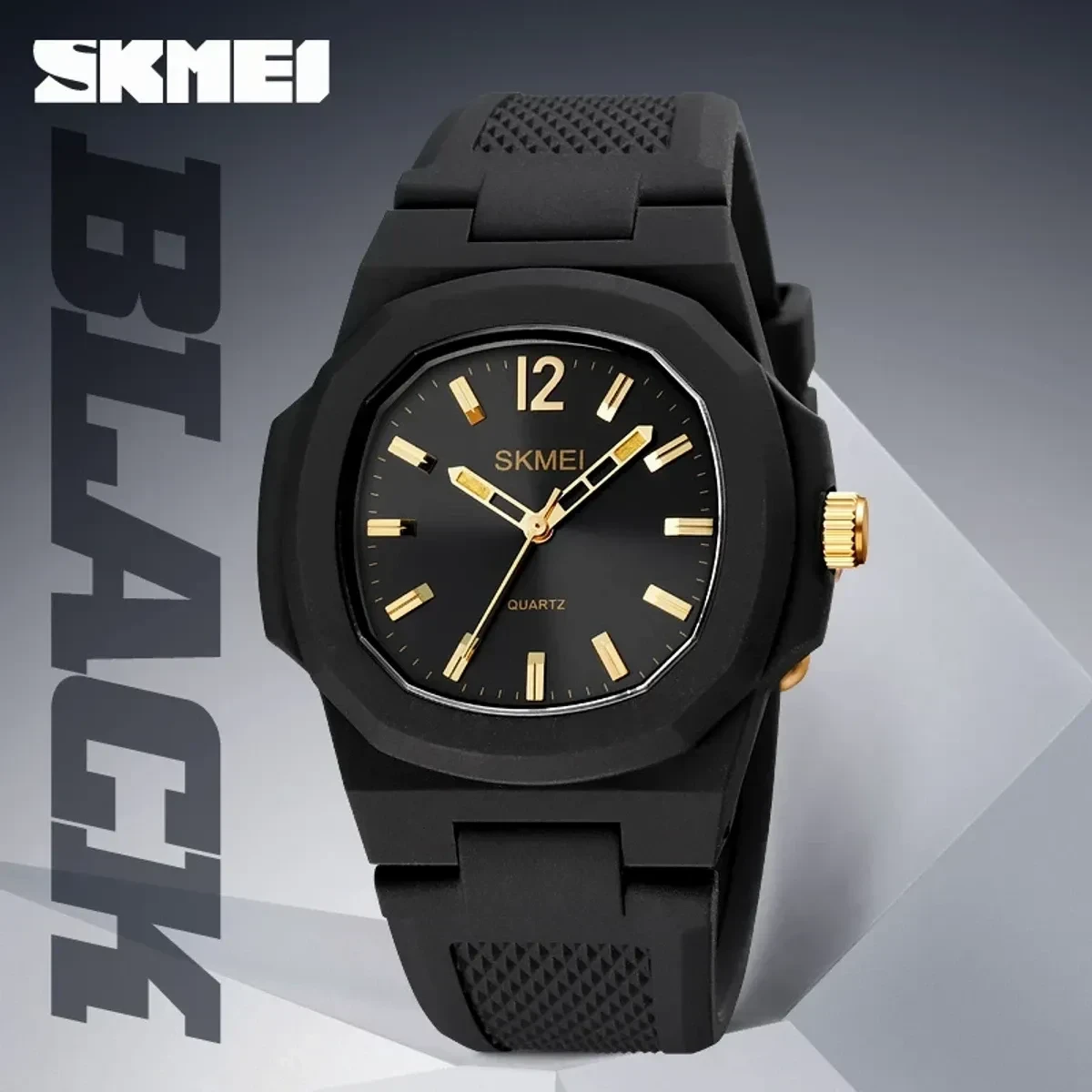 SKMEI Model 1717 Watch Retro Silicone Band Casual Analog Quartz Model 1717 skmei Cooler black or golden dial . Code -373