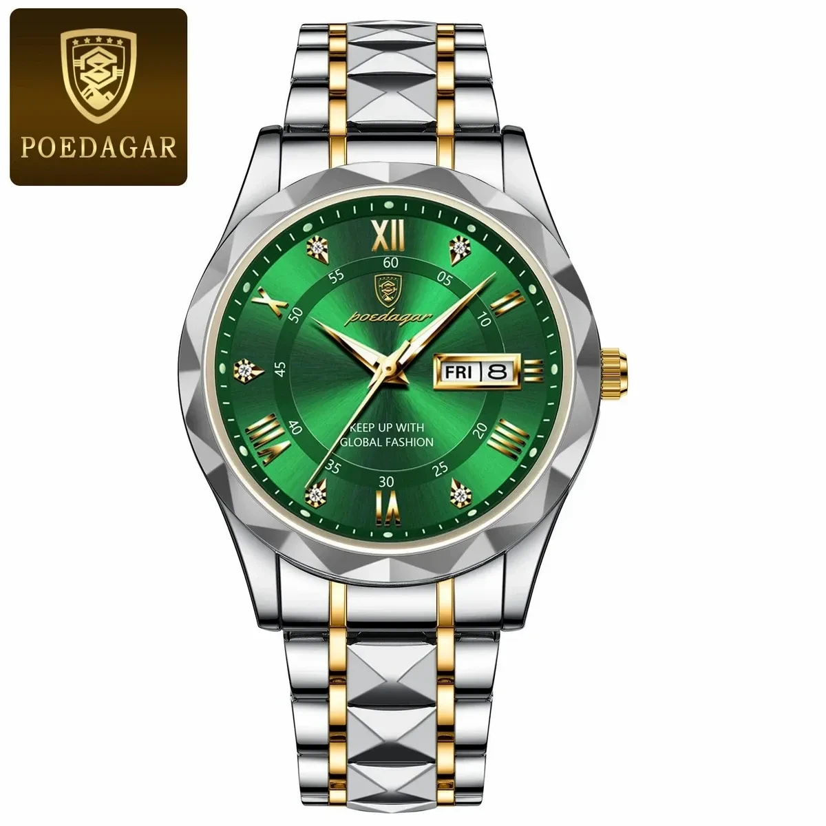 CHAIN DIMOND CARD DEGAIN POEDAGAR WATCH MODEL 615 WATCH Toton ar Dial Green + এক পিস ব্যাটারি ফ্রি।