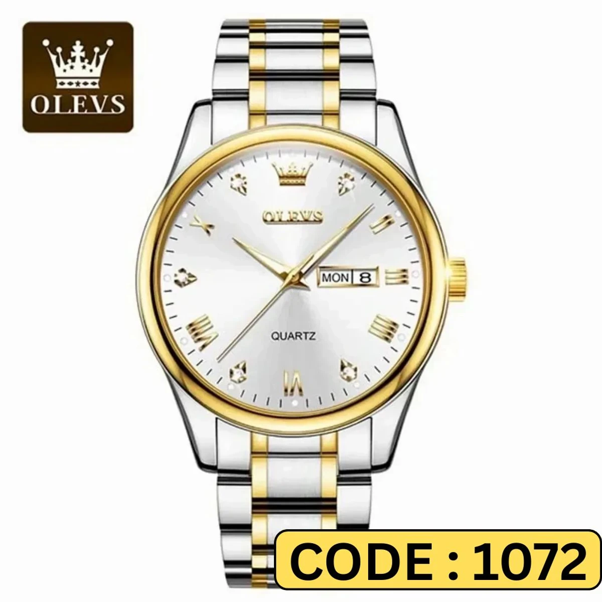 OLEVS MODEL 5563 TOP BRAND OLEVS MENS CLASSIC QUARTZ STAINLESS STEEL WATCH OLEVS MAN 5563 TOTON AR WHITE DIAL