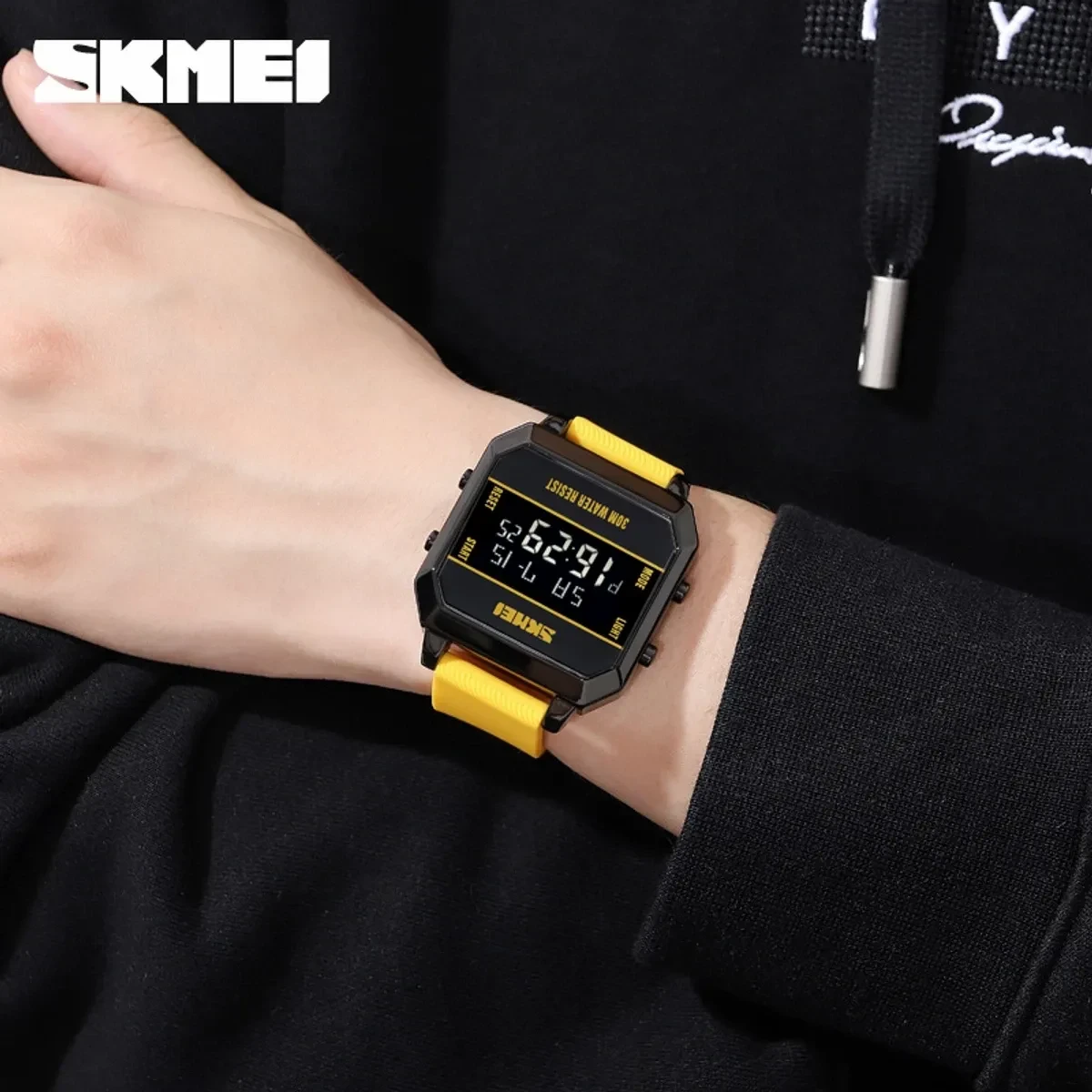 SKMEI WATCH MODEL 1848 DIGITAL LED WATCH - YELLOW COOLER BELT