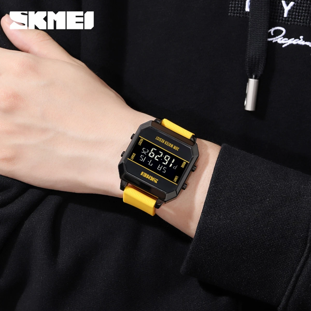 SKMEI WATCH MODEL 1848 DIGITAL LED WATCH - YELLOW COOLER BELT