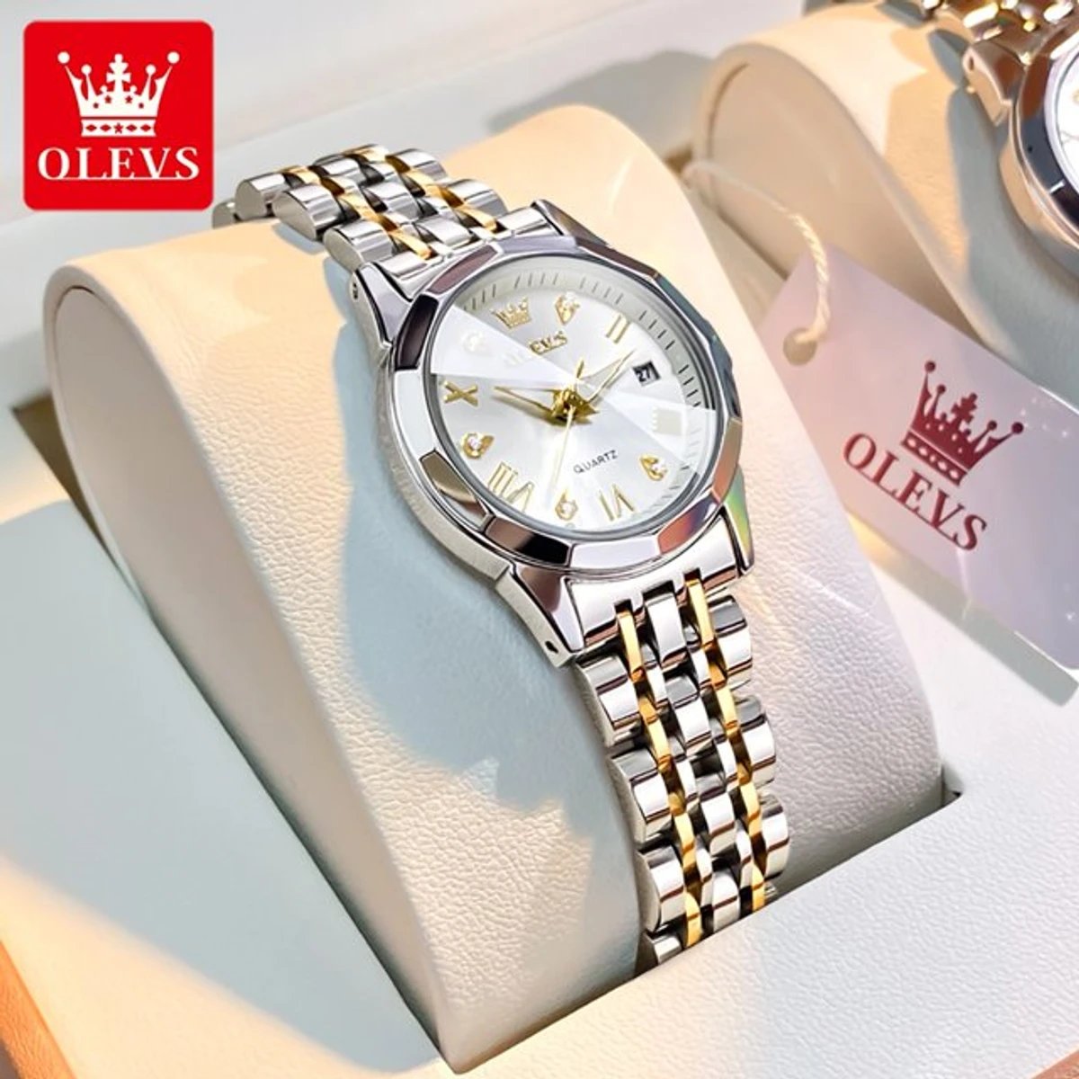 COMBO WATCH 2PS 2023 New Luxury OLEVS MODEL 9931 Watch for Men Stainless Steel Watches UNISEX TOTON AR DIAL WHITE COOLER WATCH + এক পিস ব্যাটারি ফ্রি।