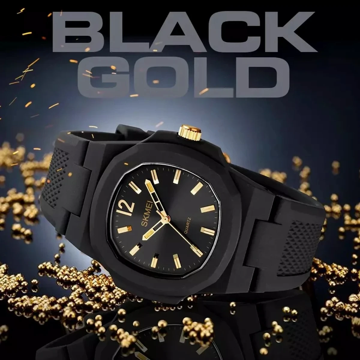 SKMEI Model 1717 Watch Retro Silicone Band Casual Analog Quartz Model 1717 skmei Cooler black or golden dial