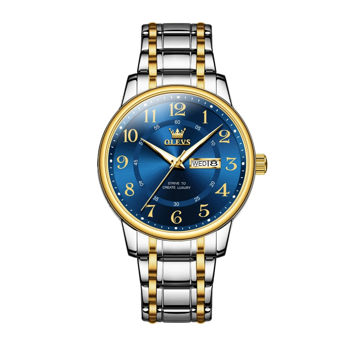 OLEVS MODEL 2891 Watch for Men Stainless Steel Watches - 2891 TOTON AR DIAL BLUE COOLER - MAN WATCH  + এক পিস ব্যাটারি ফ্রি।