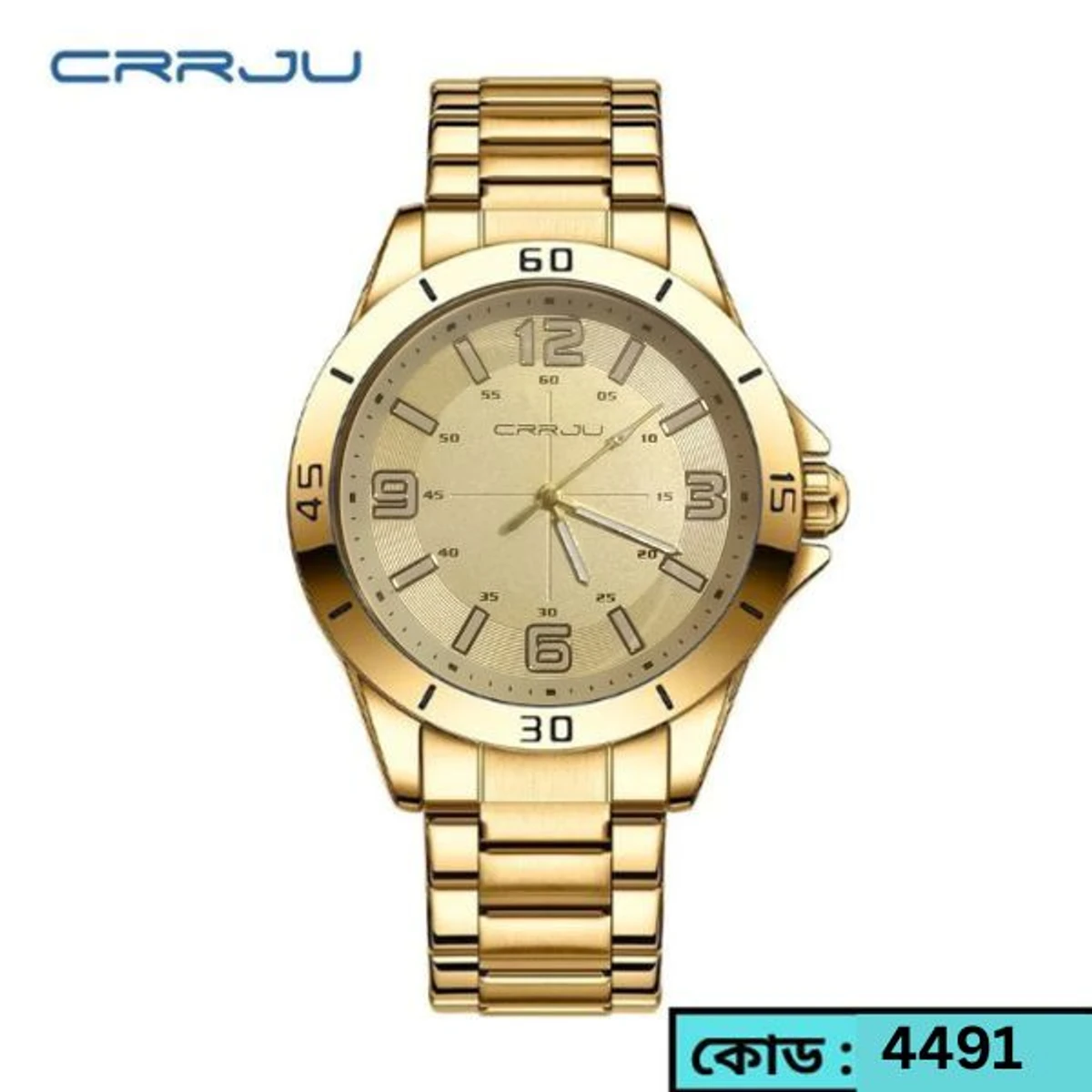 CRRJU MODEL 5003 Man’s Premium Quality Watch Full Golden Cooler Man Watch + এক পিস ব্যাটারি ফ্রি।