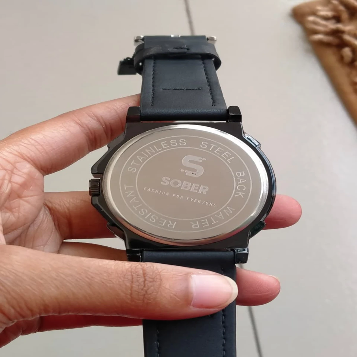 Sober Watch Model 990 Premium Watch Belt Black Dial Black Colour Watch For Man