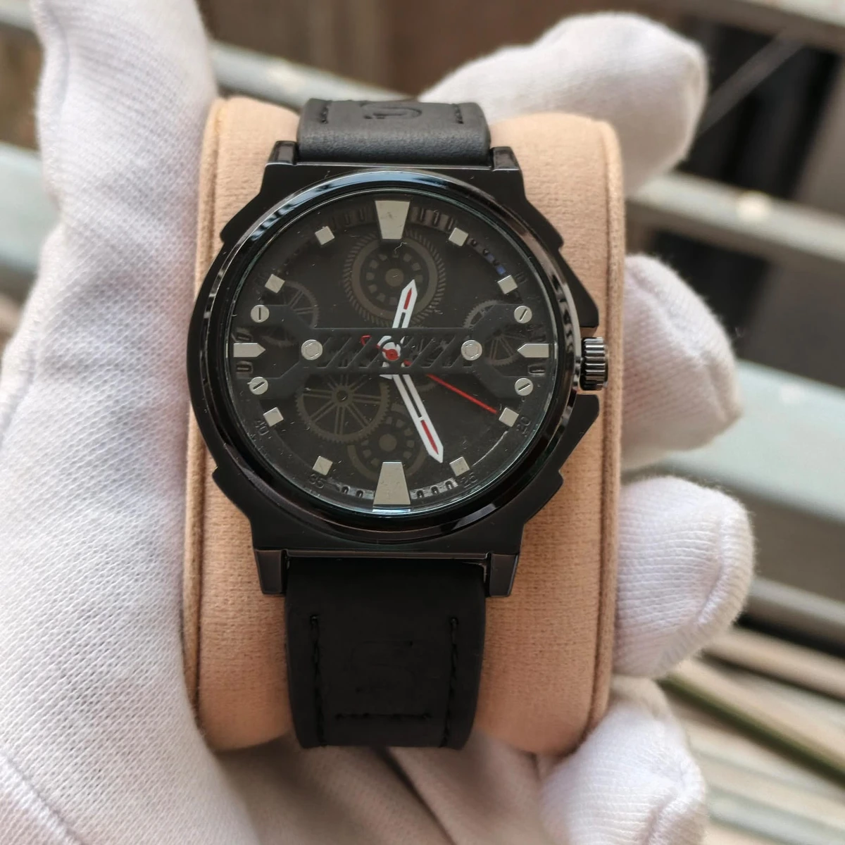 Sober Watch Model 980 Premium Watch Belt Black  Dial Black Colour Watch For Man