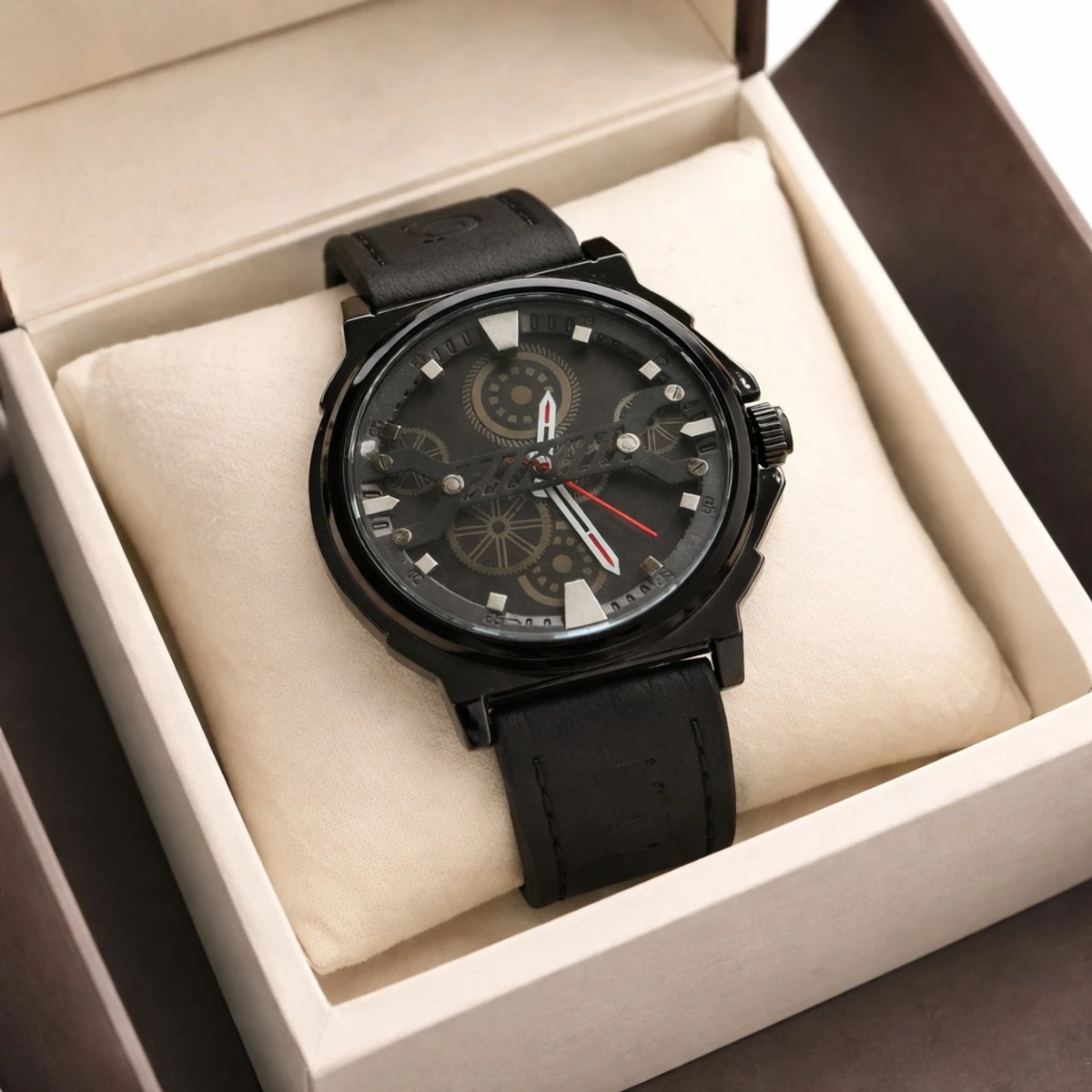 Sober Watch Model 980 Premium Watch Belt Black  Dial Black Colour Watch For Man