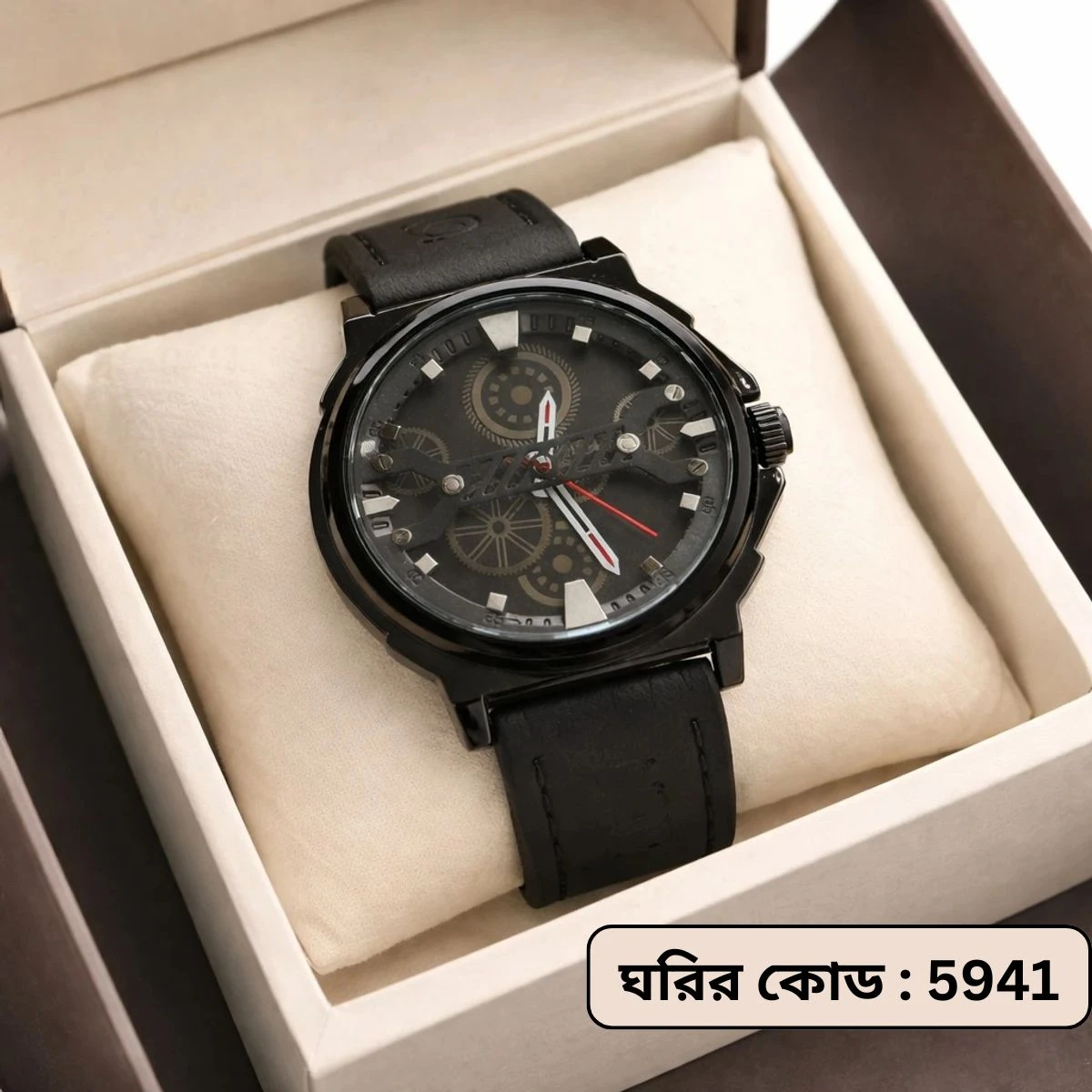 Sober Watch Model 980 Premium Watch Belt Black  Dial Black Colour Watch For Man