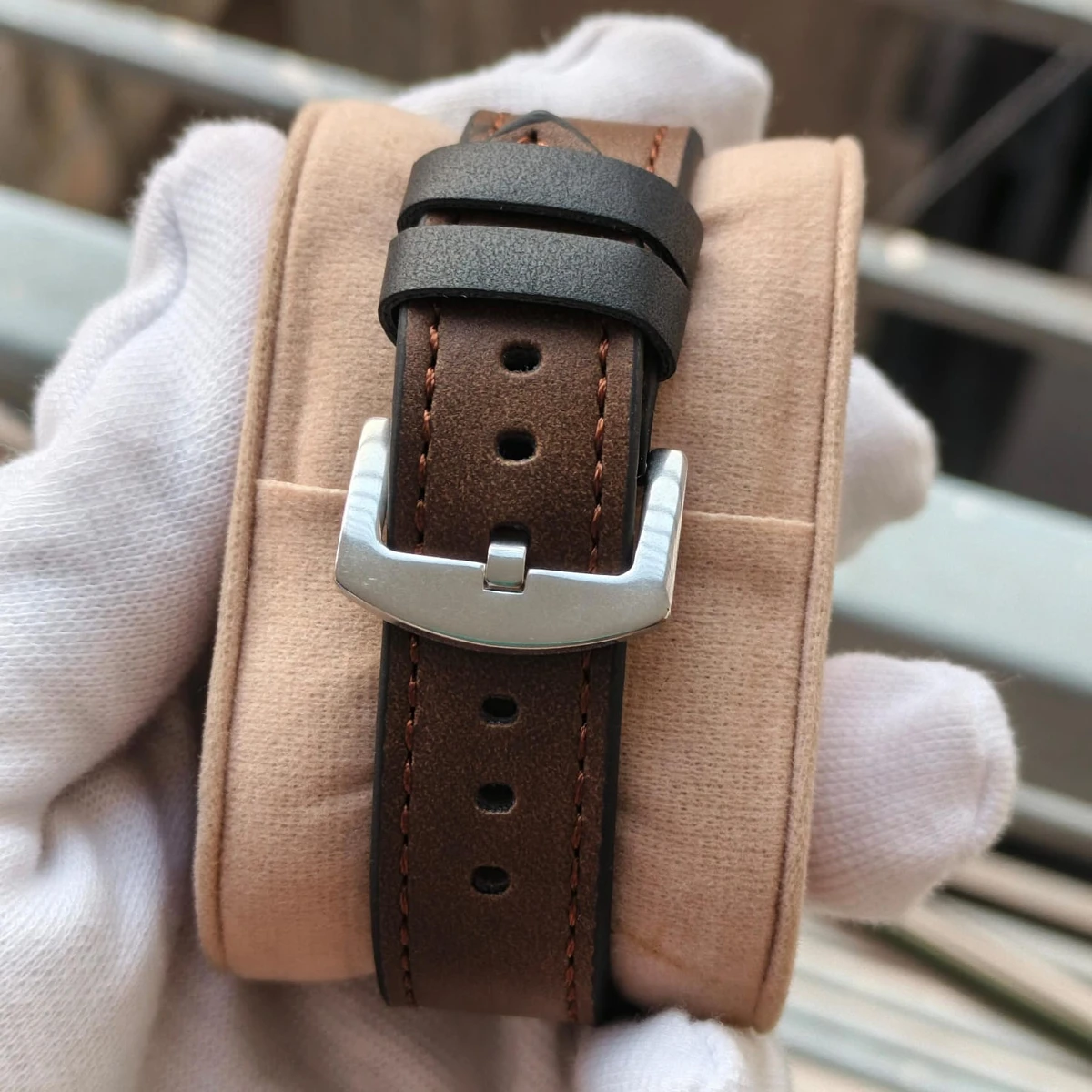 Sober Watch Model 980 Premium Watch Belt Coffee Dial Black Colour Watch For Man