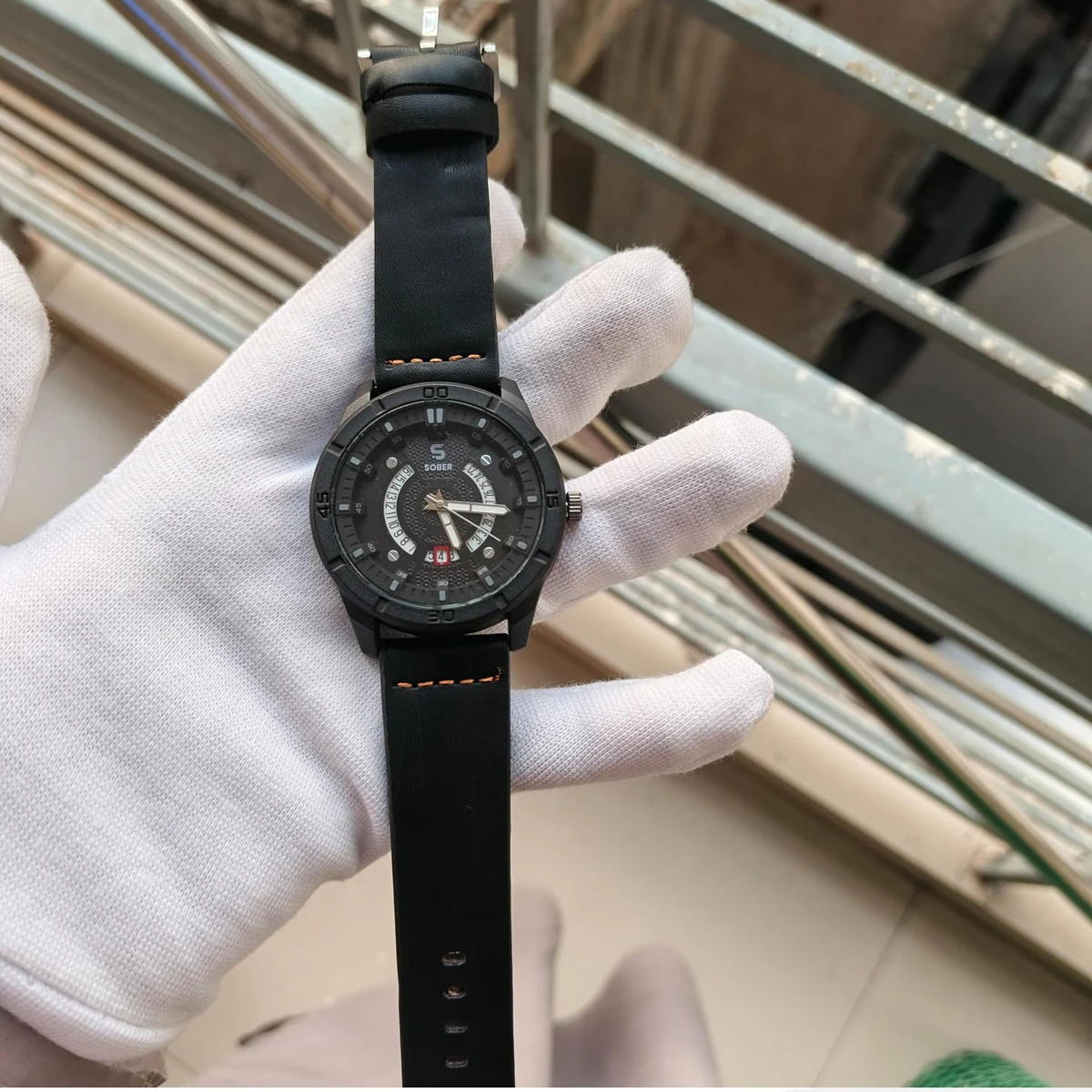 Sober Watch Model 995 Premium Watch Belt Ash Dial Black Colour Watch For Man