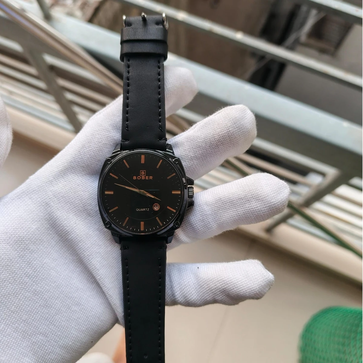 Sober Watch Model 985 Premium Watch Belt Black Dial Black Colour Watch For Man