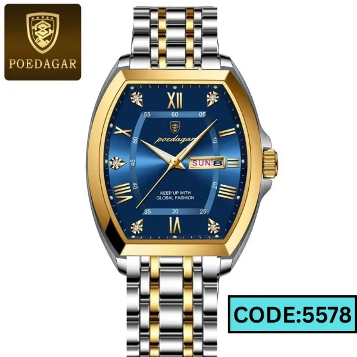 POEDAGAR WATCH MODEL 958 TOTON AR DIAL BLUE COLOUR WATCH FOR MAN CODE - 5578