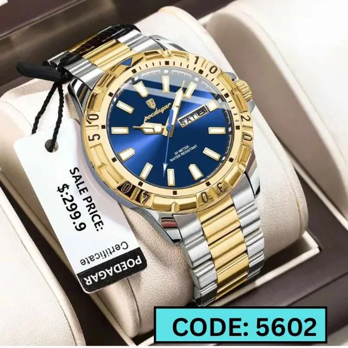 POEDAGAR WATCH MODEL 959 TOTON AR DIAL BLUE COLOUR WATCH FOR MAN CODE - 5602
