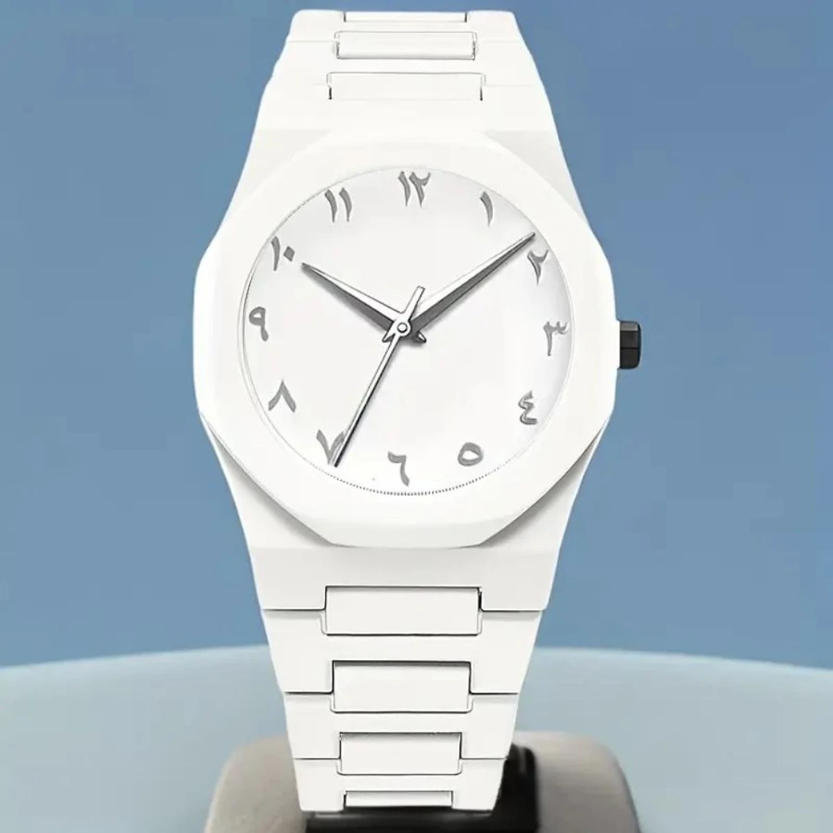 Arabic Plastic Carbon Fiber body Watch Full White  Colour Dial Arabic