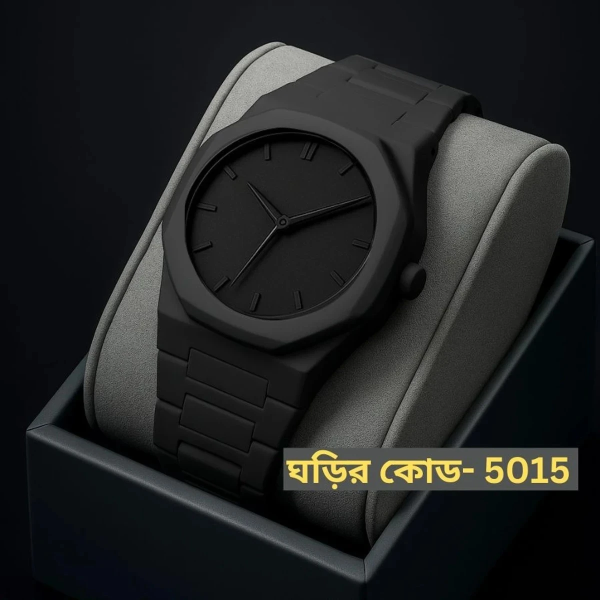 Roman Plastic Carbon Fiber body Watch Full Black Colour Roman