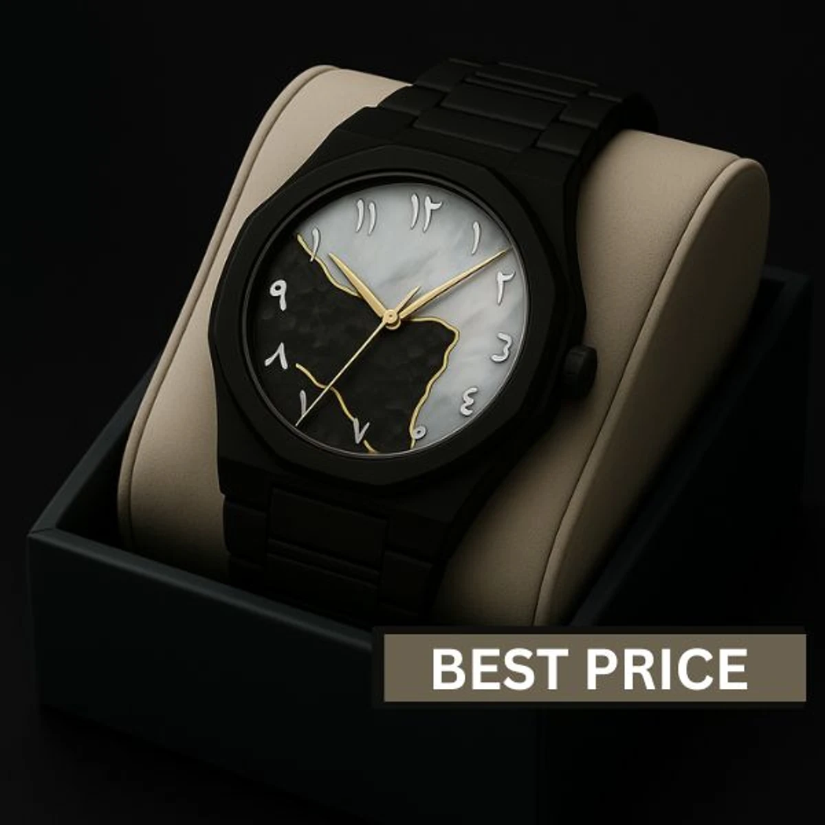 Arabic Plastic Carbon Fiber body Watch Dial  Black or White  Mix Colour  Arabic Watch - এক পিস ব্যাটারি ফ্রি