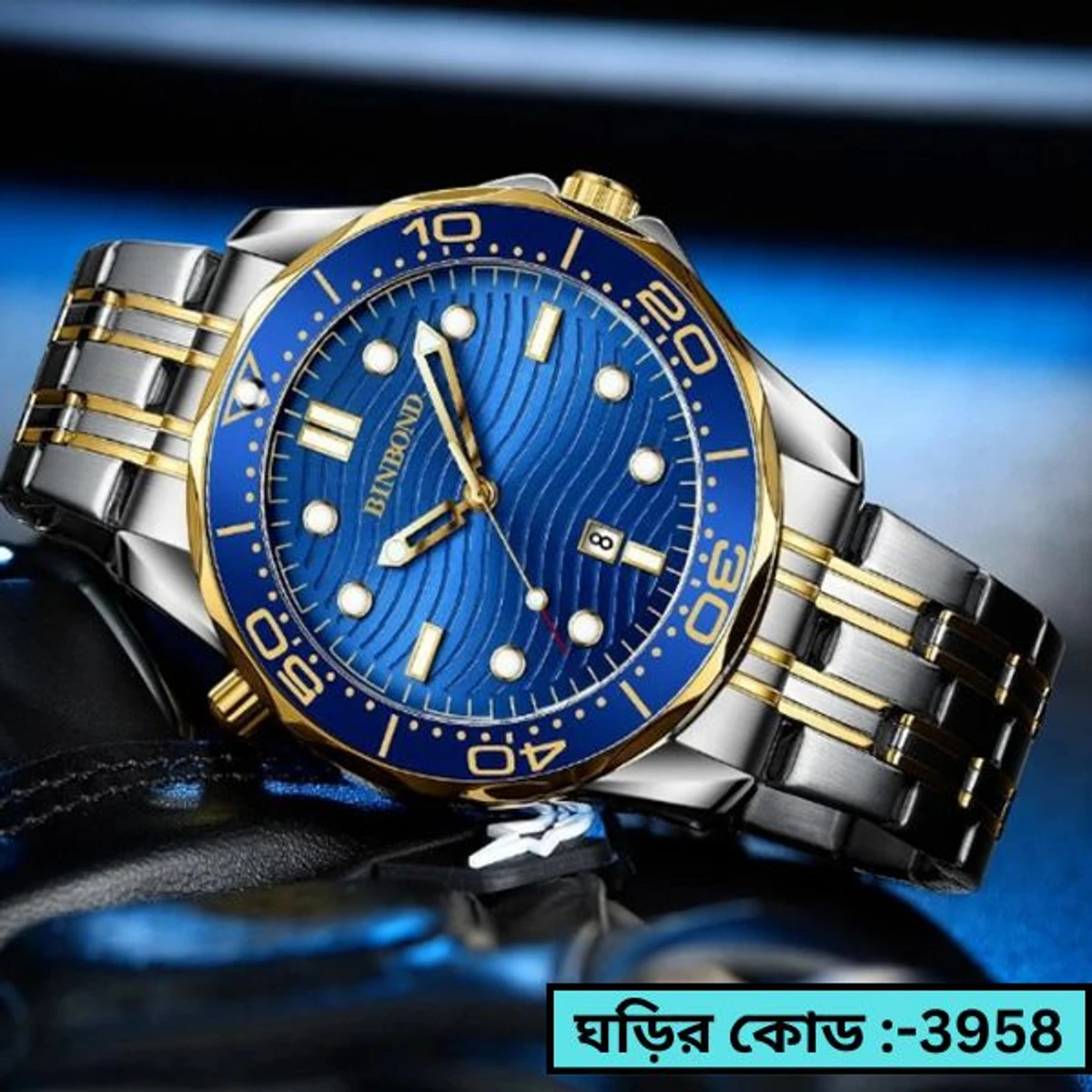 ORIGINAL BINBOND MODEL 560 WATCH FOR MAN TOTON AR DIAL BLUE COLOUR WATCH