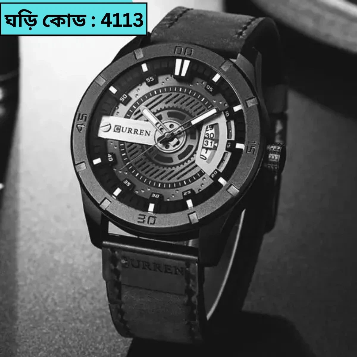 Curren Watch Model 8301 Full  Black Colour  Watch For Man