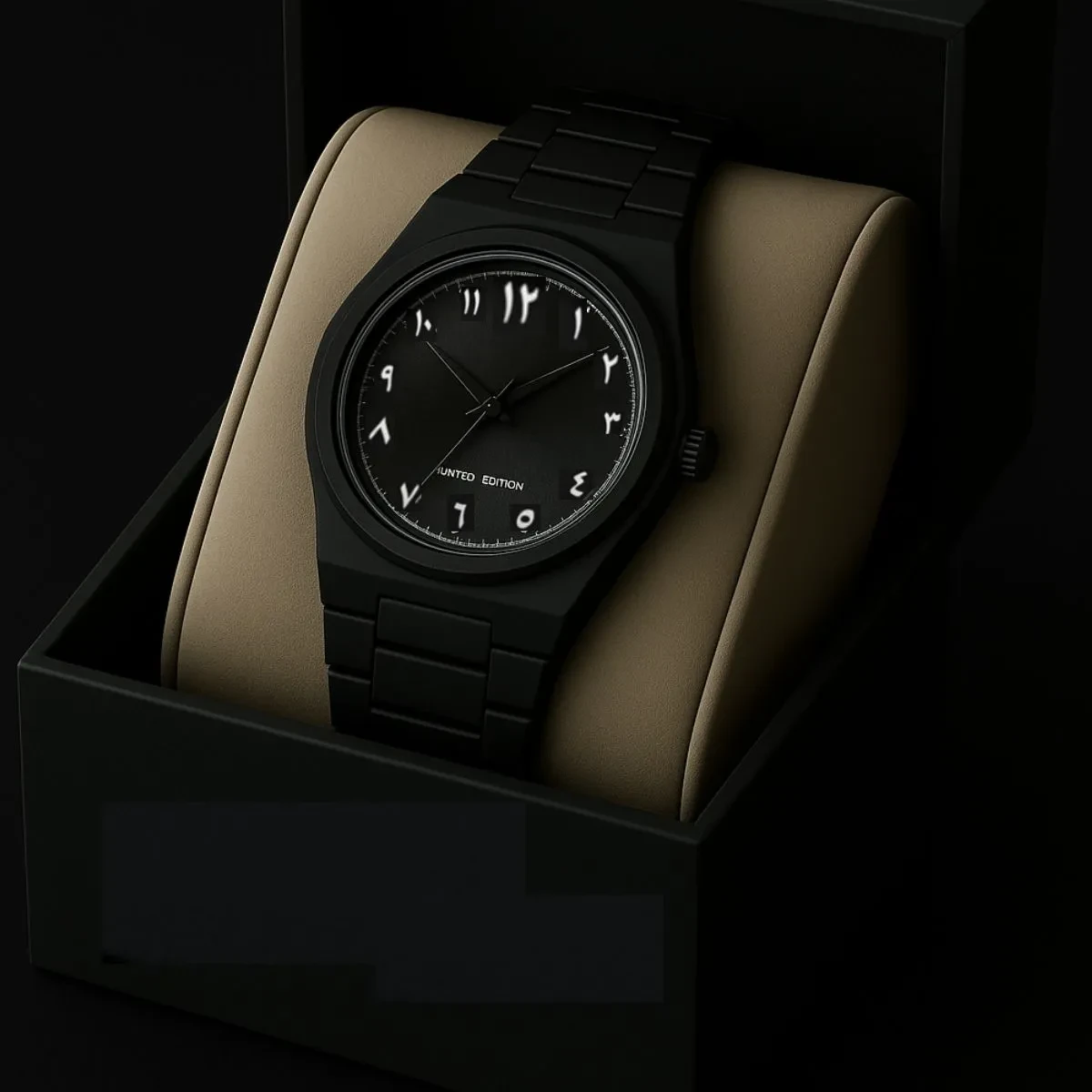 Arabic Plastic Carbon Fiber body Watch Full Black Colour Limited Edtion Dial Stone White Arabic - এক পিস ব্যাটারি ফ্রি